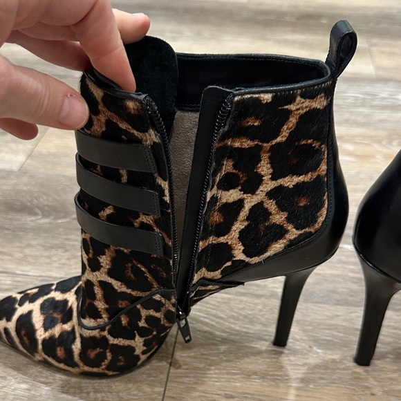 Michael Kors Leopard Heeled Boots with Black Straps - Picture 10 of 16
